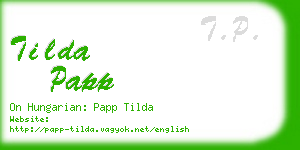 tilda papp business card